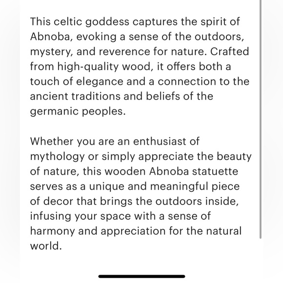 Abnoba Celtic Goddess Wooden Figure Pagan Altar Gift Huntress Feminine Archetype - Picture 3 of 3